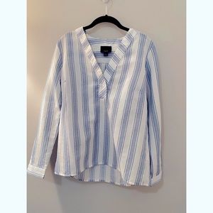 Light Blue and White Striped Top.